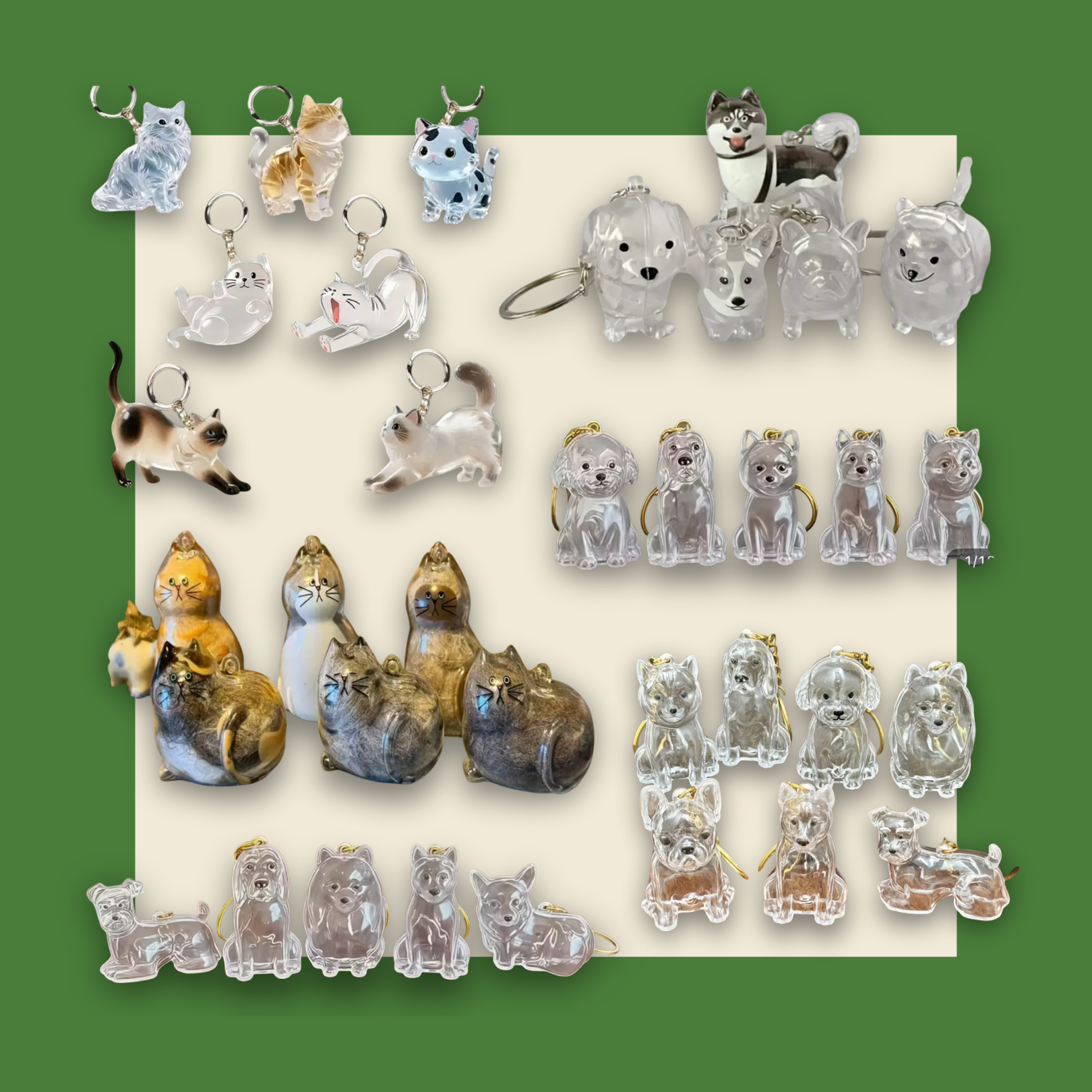 Acrylic fur keychain